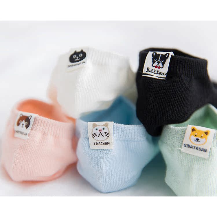 2018 S / S mèo và chó pet armband màu rắn cotton nông miệng vớ mắt cá chân phụ nữ mùa hè vớ ngắn cotton vớ hoa cúc