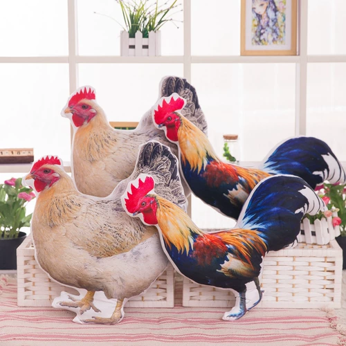 Мультяшная реалистичная плюшевая подушка, игрушка, тряпичная кукла, 3D, петух