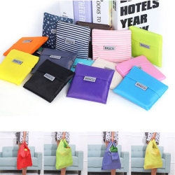Factory Direct Sale Ultra-Light Square Foldable Environmental-Friendly Shopping Bag Portable Oxford Cloth Supermarket Satchel Grocery Bag with Printed Logo