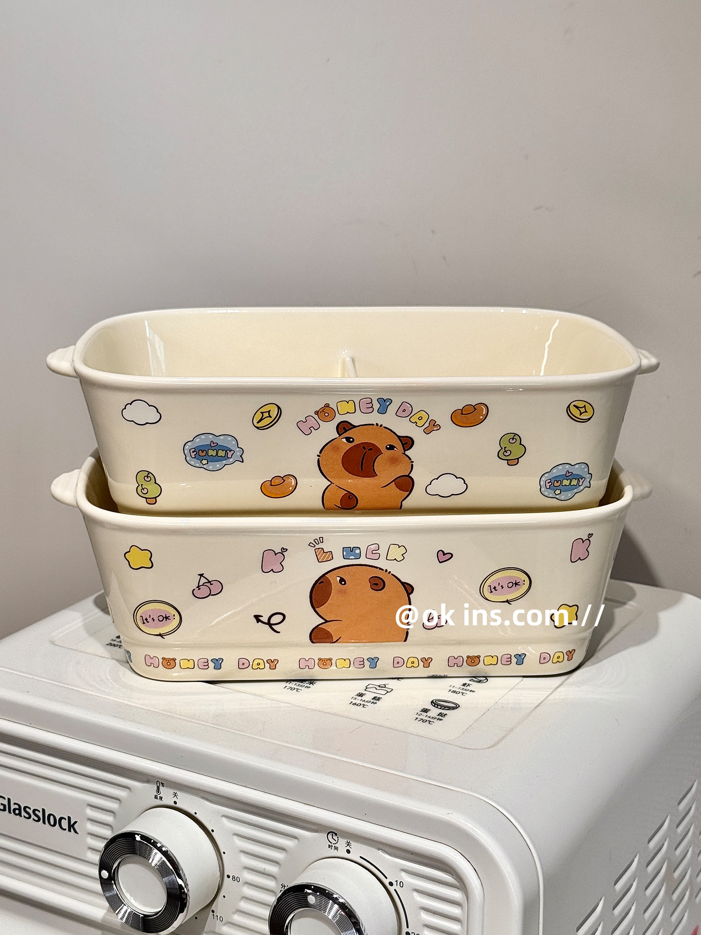 Kapibala Divided Lunch Box with Lid, Student-Specific 2025 New Model Ceramic Bento Box with Lunch Box and Cutlery