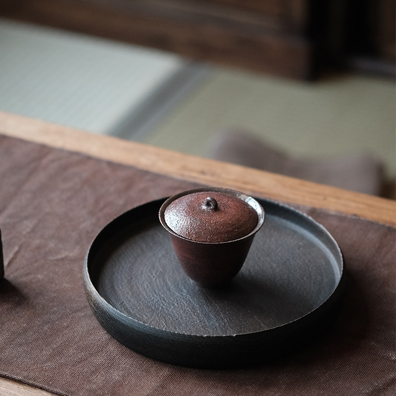 Tao author's first hand as coarse pottery clay cover bowl fair tea maker entirely handmade 90ml