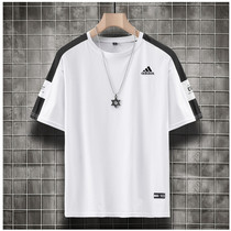 Cotton T-shirt Mens Short Sleeve Summer New Tide Brand Top White Half Sleeve base shirt Print T-shirt