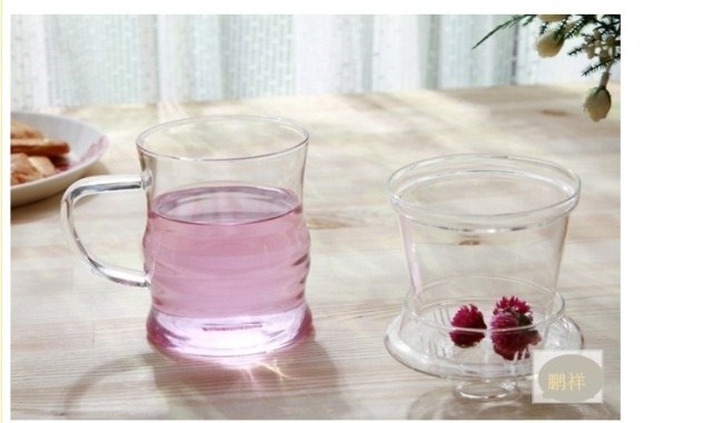 Bộ ly trà thủy tinh chịu nhiệt đặt chén cốc văn phòng cốc hoa ly ba cốc có tách trà bị rò rỉ - Trà sứ bình pha trà giữ nhiệt lock&lock