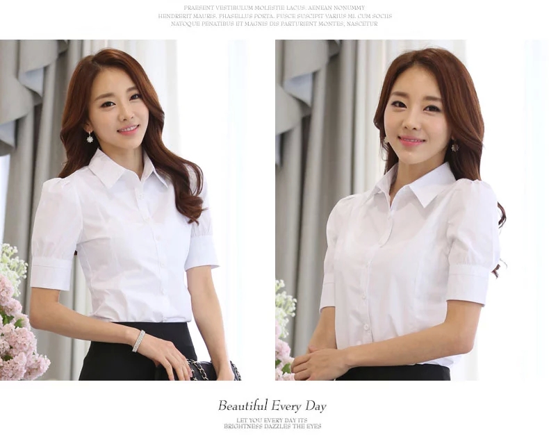 Trắng ngắn tay chặt chẽ- phù hợp thường áo sơ mi màu đen túi hip phù hợp với váy ngắn phụ nữ chuyên nghiệp phù hợp với overalls đồ bộ pijama