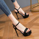 High-heeled shoes women's stiletto summer new 12CM one-word strap sandals feminine waterproof platform super high-heeled all-match women's shoes