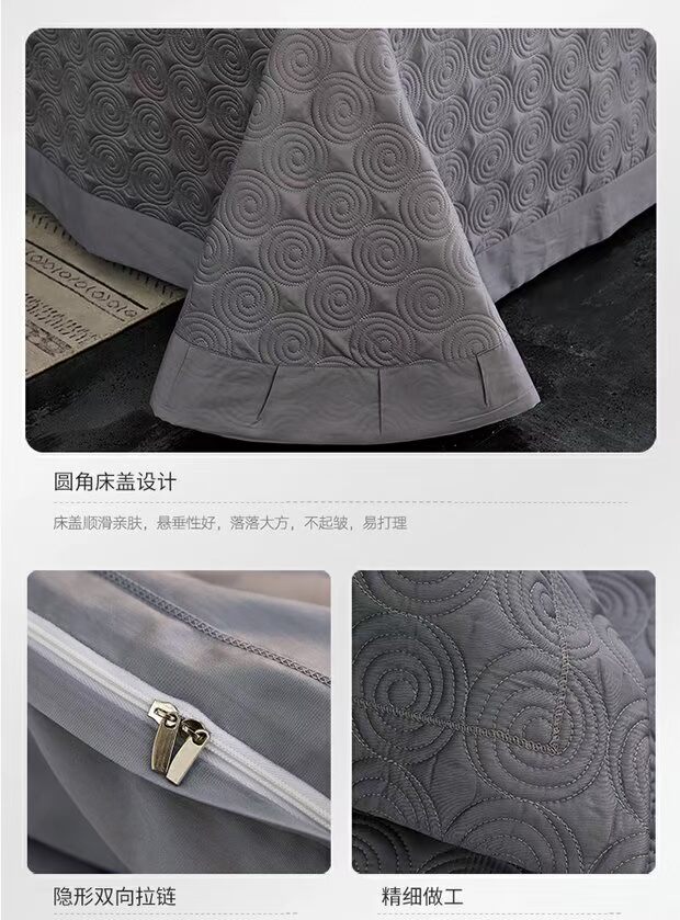 60 bông denim bông giường bông bao gồm bông bông quilting khăn trải giường dày ba mảnh - Trải giường ga giường everon