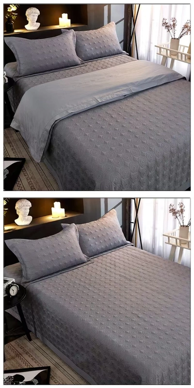 60 bông denim bông giường bông bao gồm bông bông quilting khăn trải giường dày ba mảnh - Trải giường