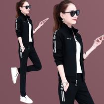 Casual suit womens spring and autumn two-piece 2019 new fashion trend Western style early autumn sweater three-piece sportswear