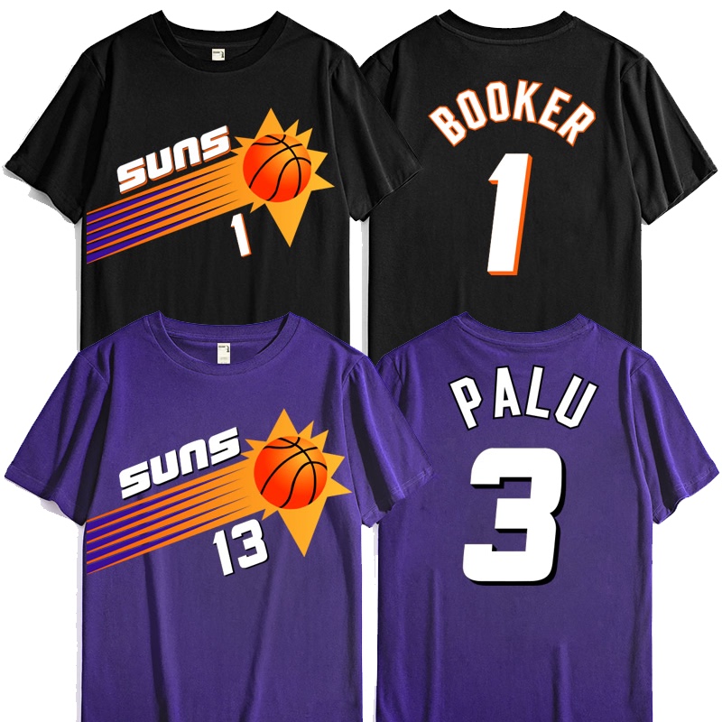 Retro Jersey with a Large Sun Image, Nash No. 13, Barkley No. 34, Durant No. 35, Short-Sleeved T-Shirt for Men