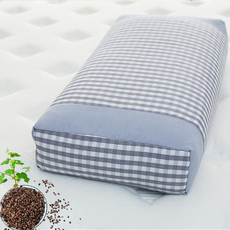 Full Buckwheat Pillow Adults Home Single People's High Hard Pillow Pure Buckwheat Leather Pillow Core Buckwheat Shell Pillow Full Padding