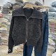 Korean style large lapel zipper wool zipper jacket sweater 2025 autumn and winter fashion versatile loose slimming cardigan