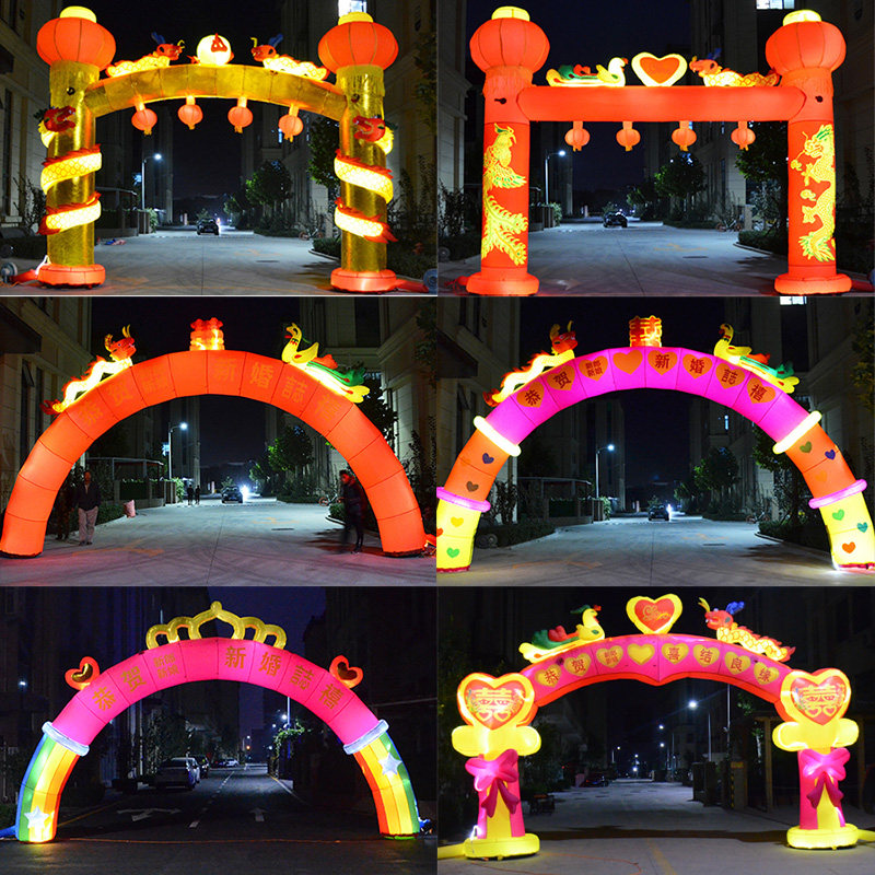 New Light Inflatable Arch wedding Gair die opening Ceremony Iridescent Doors Gas Arches Luminous Arches Shine