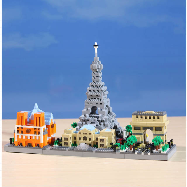 Louvre Museum Building Block Model Tiny Particle Educational Assembling Toy Medieval Architecture Three-dimensional Puzzle