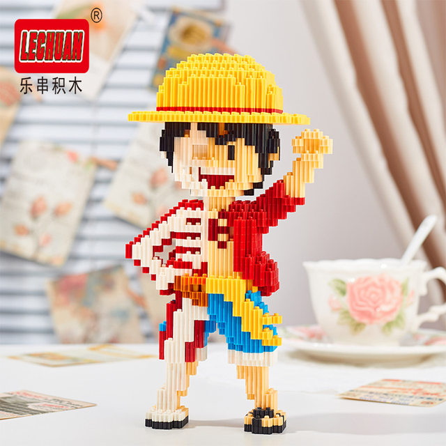 Skeleton Luffy Chopper One Piece building blocks assembled particles animation toys Naruto Kakashi Naruto Fox Rabbit