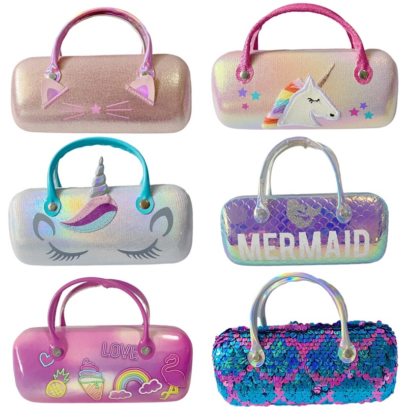 Children's Glasses Case Storage Cartoon Girl Unicorn Rainbow Mermaid Sunglasses Myopia Glasses Case Export to Europe and America