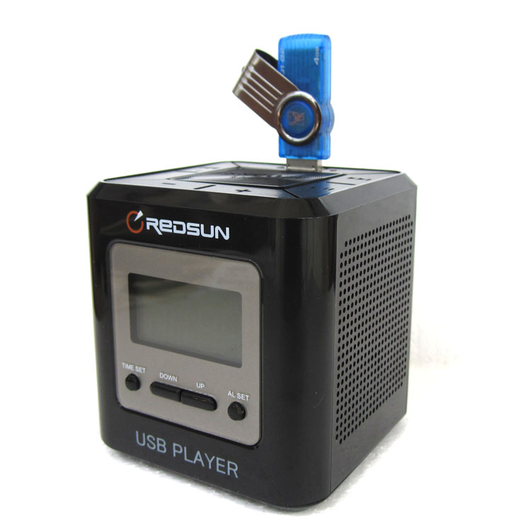 New USB MP3 alarm clock player machine iPhone4S computer clock control small speaker alarm snooze function