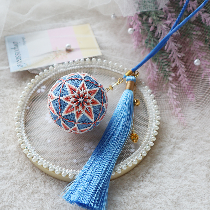 Blue Face Hand Bow Diy Material Bag Car Hang Embroidered Teachers Valentine's Day Handmade Gifts To Men And Women Friends Bestie