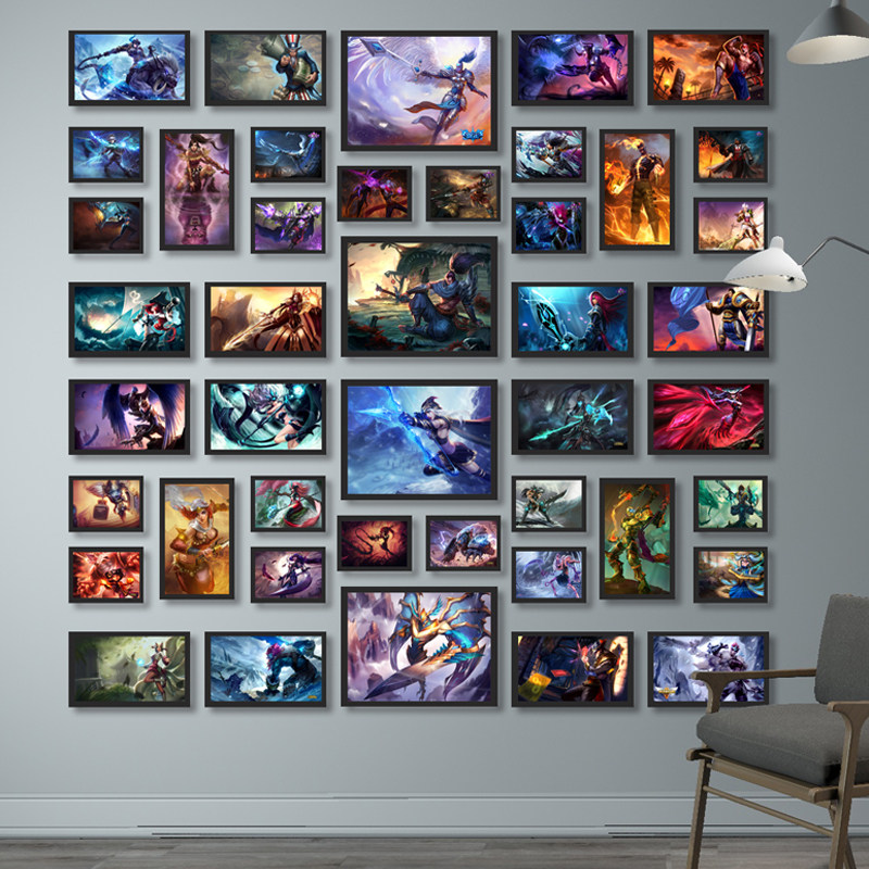 Hero S10 League season new and old skin decoration hanging painting LOL Internet cafe E-sports hotel bedroom photo wall painting