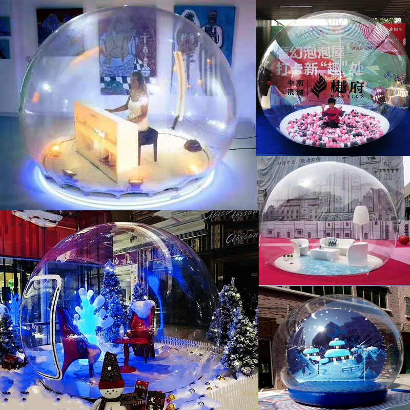Net red inflatable Christmas snowflake ball transparent bubble house tent advertising wedding camping decorations display ball props