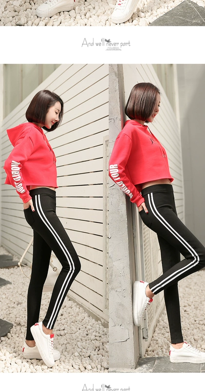 Quần legging nhung 2018 mới đen mỏng bút chì cạp cao quần cạp cao mùa thu và đông dày mặc quần ống suông nữ