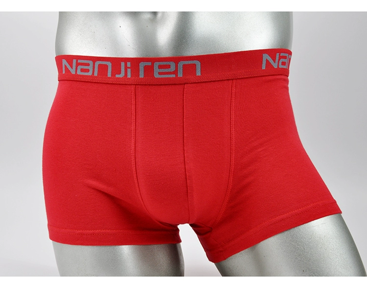 2 tải manen Nam Cực năm tuổi đồ lót màu đỏ nam cotton cưới đồ lót màu đỏ bốn quần short cotton boxer - Giữa eo quần lót nữ sinh