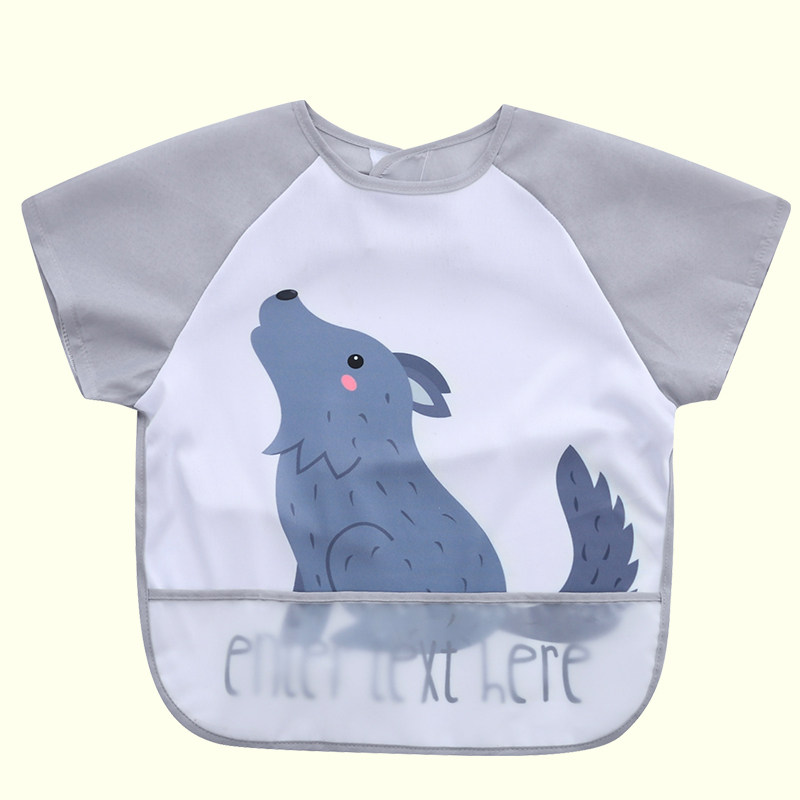 Infant and children's smocks men and women baby eating waterproof and anti-dirty short-sleeved bibs to eat bibs apron reverse dressing spring and summer