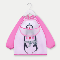 Childrens gown waterproof long sleeve anti-dressing baby eating clothes apron kindergarten children childrens bibs