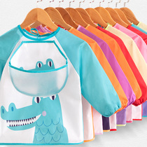 Baby baby gown childrens eating painting waterproof anti-dirty long-sleeved girl boy anti-dressing bib spring and autumn