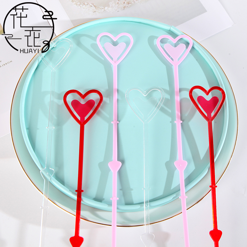 Flowers Bouquet Packaging MaterialChicken Heart Bouquet Card Cloth Flower Store MaterialPlastic Opening Card Clip