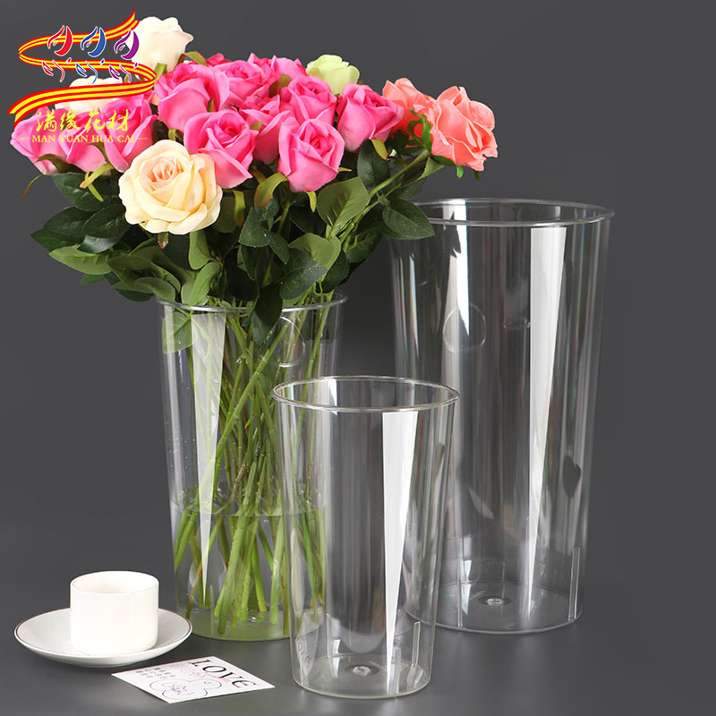 Woke Flowers Bucket Raised Flowers Loaded Flowers Plastic Home Flower Shop Special Specialty Square PET Transparent Large Number of Flowers Bucket