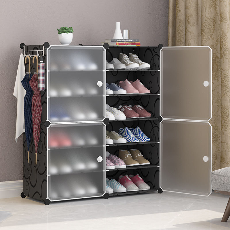 Simple multilayer shoe rack sub-door multifunctional dust-proof shoe cabinet containing layer rack mesh red sleeping room containing deviner