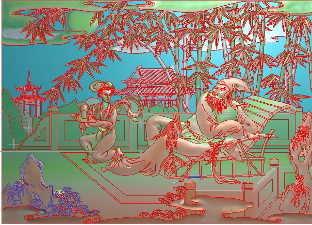 Dongpo Love Bamboo Fine Carving Grayscale Figure Relief Carving Jade Carving Wood Carving Stone Carving Size 372*77