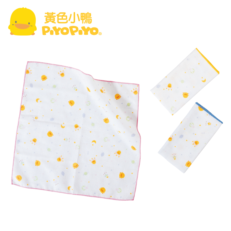 黄色小鸭 纱布手帕 3入  棉品 32009