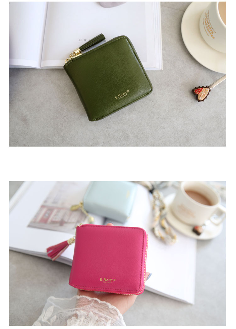 HÔN TÔI nhỏ purse nữ ngắn nhỏ tươi tua dây kéo túi nhỏ 2018 new ins nữ túi ví coach nam