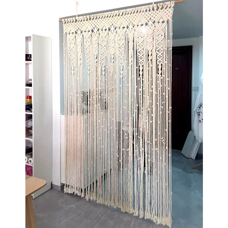 Hand-woven curtain curtain partition tapestry bohemian cotton rope macrame Nordic ins woven literary blanket