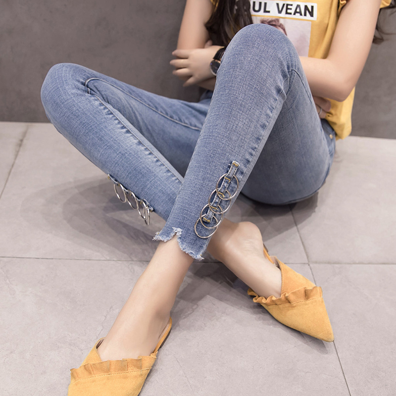 Net red the same high waist nine jeans women spring and autumn 2021 New Korean version of skinny pants show slender long pants