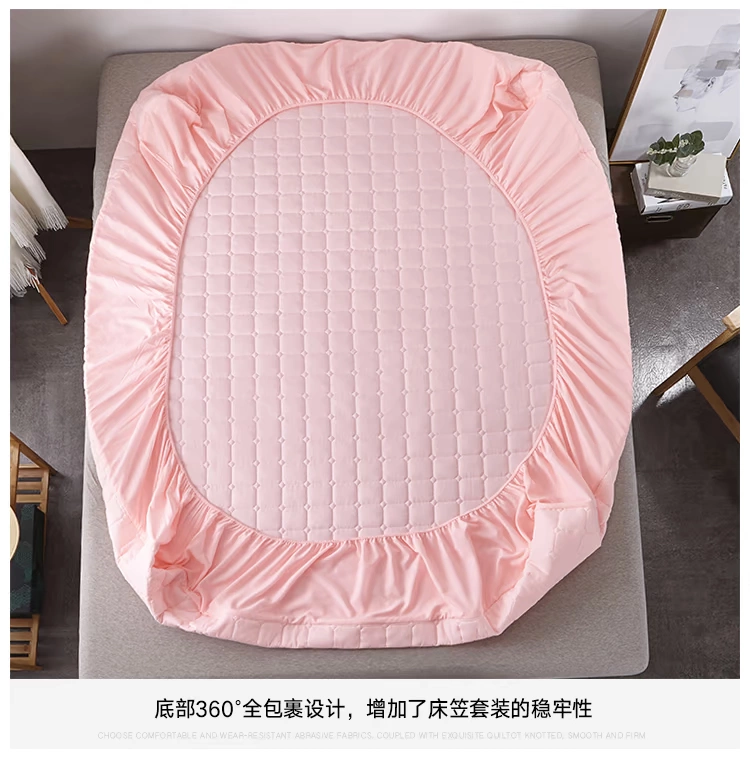 Giường cotton bộ chăn ga đơn chống trượt Simmons trải giường phủ bụi che phủ bảo vệ giường dày 1,5 / 1,8m Ga chun và ga phủ