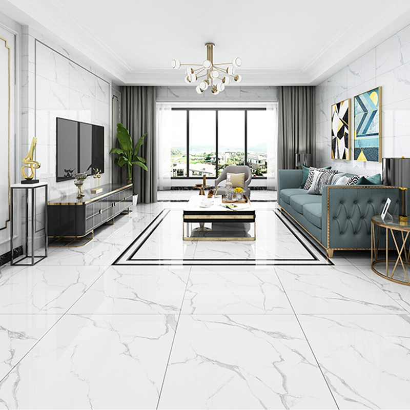 Foshan new modern simple gray streamer floor tiles living room floor tiles 800x800 all-body marble tiles