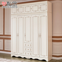 French European style paint four door large wardrobe three door wooden wardrobe with top cabinet five door Korean cloakroom bedroom furniture