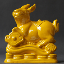 Tang Tri-colored Rabbit Ceramic Rabbit Swing Piece Zodiac Rabbit Gift Companion Handmaid Living-room Book Room Home Furnishing Adornment