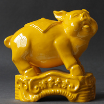 Tang Tri-colored Ceramic Pig Pendulum Piece 12 XII Zodiac Pig Craft Gift Furnishing home Living room Bogurack decorations