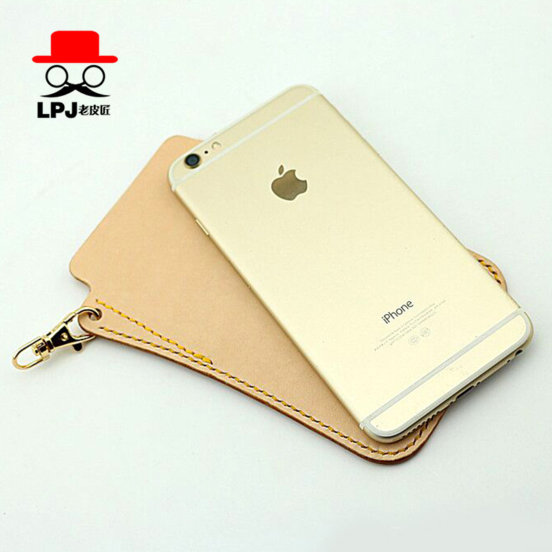 Hand-made DIY Apple 6p mobile phone bag leather vegetable tanned leather semi-finished material package version drawing BBX-15