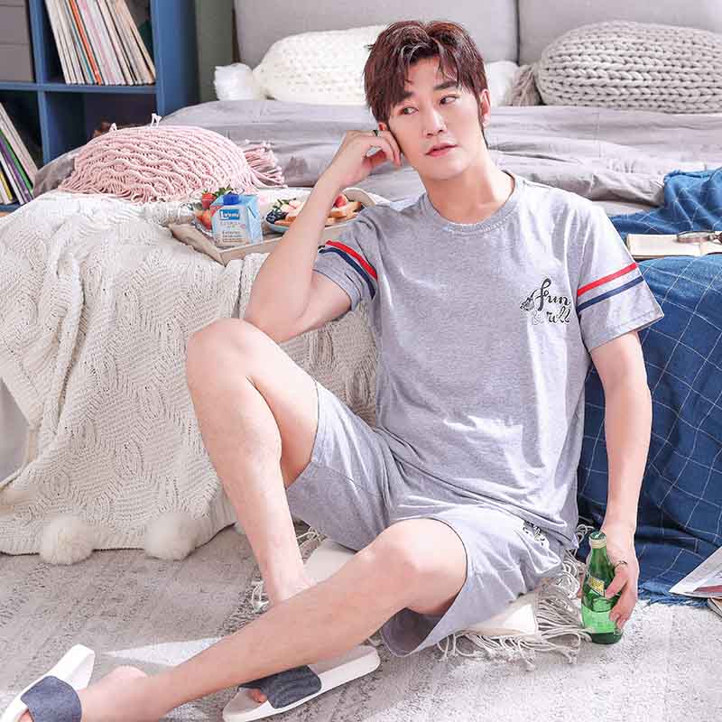 Nam Cực thường mỏng mùa hè bông quần short pajama tập hợp lớn mens kích thước bông nhà mùa hè quần áo.