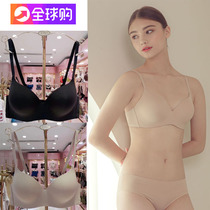 South Korea Glossy Bra Poly Woo Thin girl One-piece adjusted invisible Invisible Underwear woman No steel ring