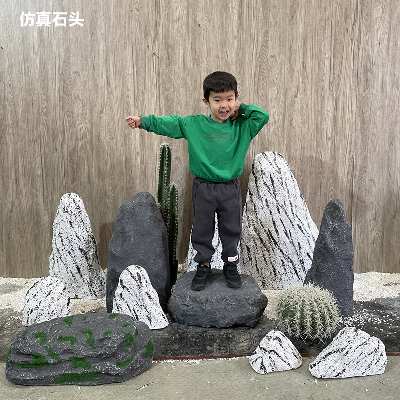 Simulation Stone Glass Fiber Stone Snowwave Stone Sliced Courtyard decoration Scape Stone Foam Prop Stone Resin