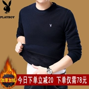 Playboy nam trung niên áo len cổ tròn cộng với nhung dày thanh niên áo len cashmere ấm đan