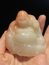 Laos stone hibiscus body stone carving Maitreya Buddha ornaments handle pieces Shoushan stone carving collections