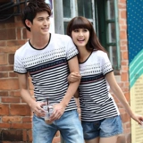 Парная одежда для влюбленных, летняя одежда, хлопковая футболка подходит для мужчин и женщин, короткий рукав