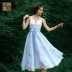 Phong cách Trung Quốc 2019 váy dài dây đeo váy du lịch rất cổ tích váy giảm béo mùa hè QZ6736 - Váy dài
