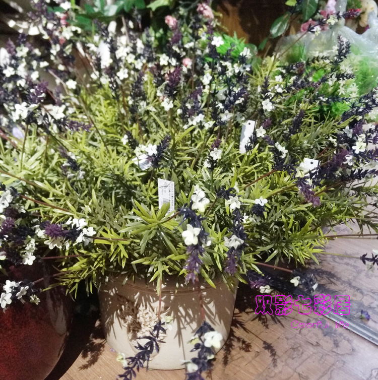 Emulated lavender 10 fork 7 flower long lavender with high branches flower fence flower outdoor balcony garden flower basket decoration